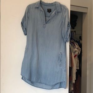 Denim shirt sleeve dress